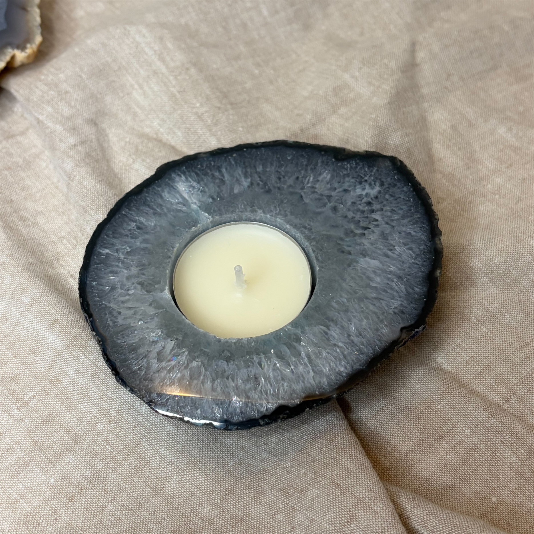 Agaat waxinelichthouder